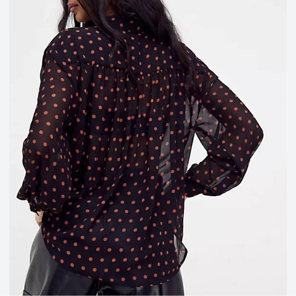 Free People Black Ciara Button Down Top XS